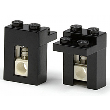 black brick modified 1 x 2 x 2 1 3 with spring unit shock absorber
