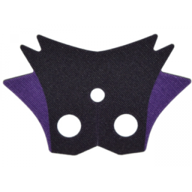 black minifigure cape cloth 6-pointed collar with 2 dark purple points pattern