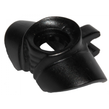 black minifigure armor shoulder pads rounded with neck protection ribbed and clip on back