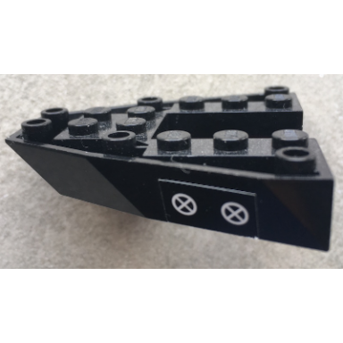black boat bow brick 6 x 6 x 1 with 2 white bow thruster signs pattern on both sides stickers - set 1660