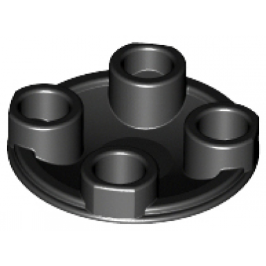 black plate round 2 x 2 with rounded bottom boat stud