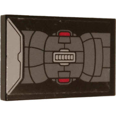 black tile 2 x 3 with engine pattern sticker - set 76081