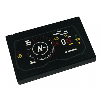 black tile 2 x 3 with display with letter n and number 0 pattern sticker - set 42107