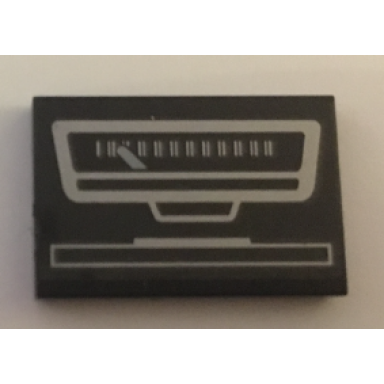 black tile 2 x 3 with speedometer pattern sticker - set 10274