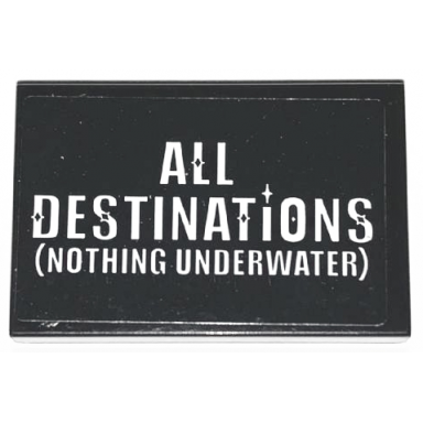 black tile 2 x 3 with white all destinations nothing underwater pattern sticker - set 75957