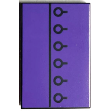 black tile 2 x 3 with circles and line on dark purple background pattern brickheadz severus snape torso
