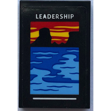 black tile 2 x 3 with motivational poster with leadership sea and sunset pattern sticker - set 21336