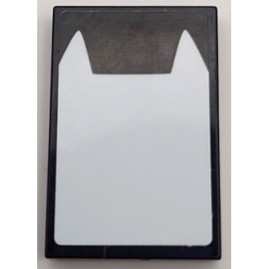 black tile 2 x 3 with white rectangle with spikes spider abdomen venom pattern sticker - set 76115