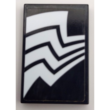 black tile 2 x 3 with 4 white zigzag stripes spider legs venom pattern model right side sticker - set 76115