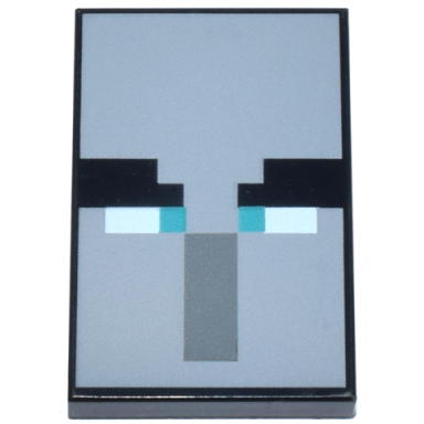 black tile 2 x 3 with pixelated eyebrows dark turquoise eyes and dark bluish gray rectangle nose on light bluish gray background pattern minecraft ominous banner