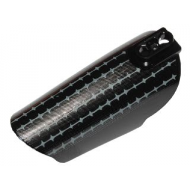 black large figure armor arm leg cover with ball joint socket and 2 holes with light bluish gray wavy lines and dots pattern
