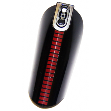 black large figure armor arm leg cover with ball joint socket and 2 holes with red lines pattern