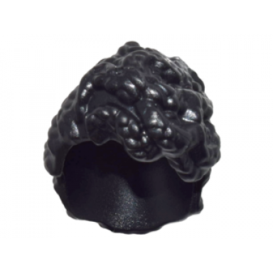 black minifigure hair female updo with tight curls and elaborate braids
