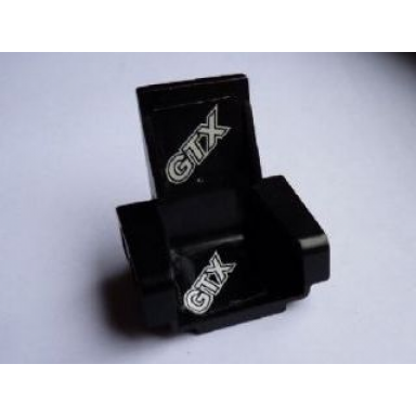 black technic seat 3 x 2 base with white gtx on seat and back pattern stickers - set 8219