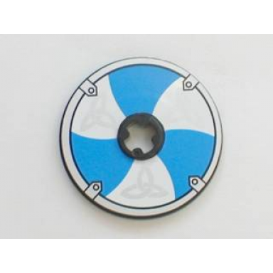 technic disk 3 x 3 with viking shield blue white 6 section pattern sticker - sets 7018 7021