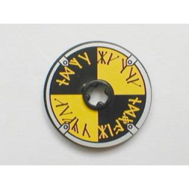 technic disk 3 x 3 with viking shield black yellow rune pattern sticker - sets 7016 7019