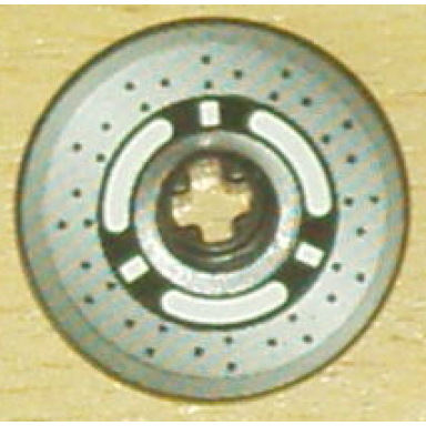 black technic disk 3 x 3 with disk brake 3 spokes black dots on gray pattern sticker - set 8445