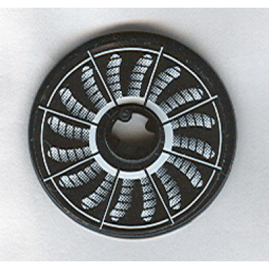 technic disk 3 x 3 with fan blade black and white in-motion pattern sticker - set 8653