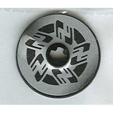 black technic disk 3 x 3 with black and silver motorcycle disk brake pattern sticker - set 8370