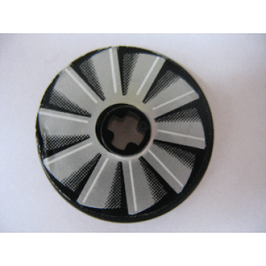 black technic disk 3 x 3 with fan blade gray fade pattern sticker - set 8269