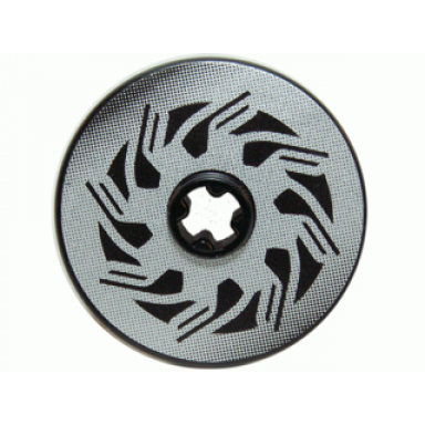 black technic disk 3 x 3 with disk brake silver black triangle swirls pattern sticker - set 8354