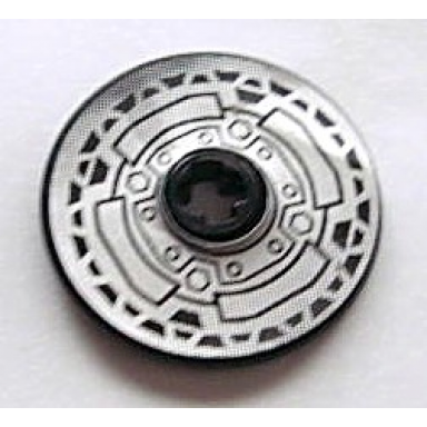 black technic disk 3 x 3 with disk brake silver black small bolts pattern sticker - set 8371