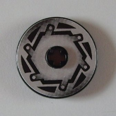 black technic disk 3 x 3 with disk brake silver black hexagonal bolt pattern sticker - set 8355