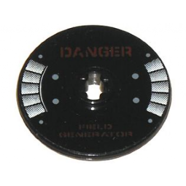 black technic disk 3 x 3 with red danger and field generator on transparent background pattern sticker - set 5974