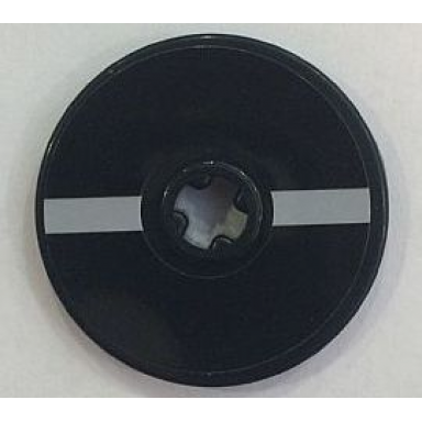 black technic disk 3 x 3 with light bluish gray bars pattern sticker - set 75087