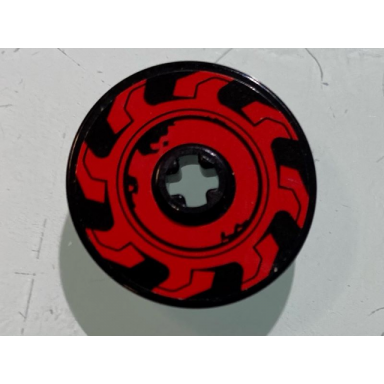 black technic disk 3 x 3 with red circular saw blade pattern model left side sticker - set 70639