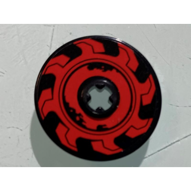 black technic disk 3 x 3 with red circular saw blade pattern model right side sticker - set 70639