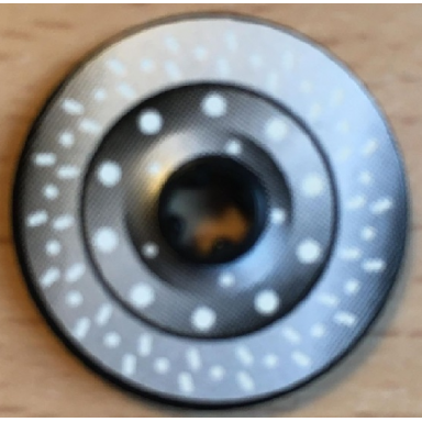 black technic disk 3 x 3 with disk brake silver drilled rotor pattern on both sides stickers - set 8475