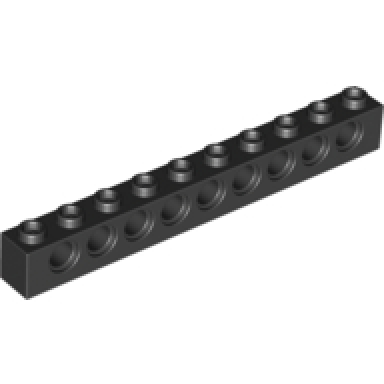 black technic brick 1 x 10 with holes