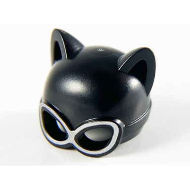 minifigure headgear mask catwoman with silver goggles pattern