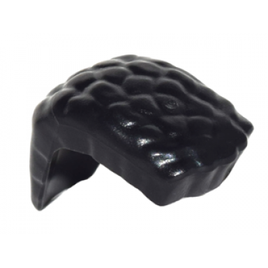 black minifigure hair wide mohawk with coiled texture