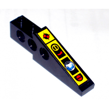 black technic slope 6 x 1 x 1 2 3 with controls and light pattern sticker - set 8480
