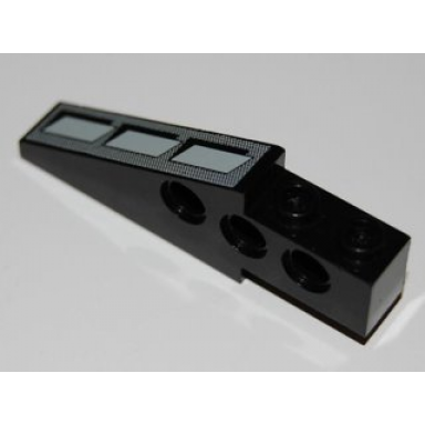 black technic slope 6 x 1 x 1 2 3 with hovercraft air intake pattern left sticker - set 8485
