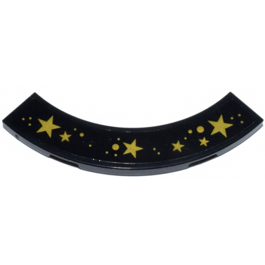 black tile round corner 4 x 4 macaroni with gold stars and dots pattern sticker - set 71837