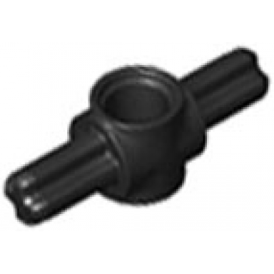 black technic axle and pin connector hub with 2 axles on opposite sides
