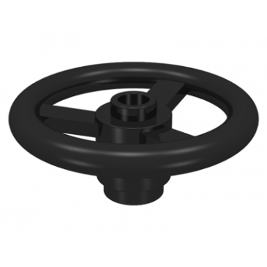 black technic steering wheel small 3 studs diameter