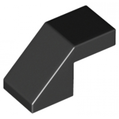 black slope 45 2 x 1 with cutout without stud