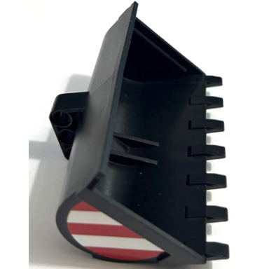 black technic digger bucket 7 x 10 with red and white danger stripes pattern on both sides stickers - set 42061