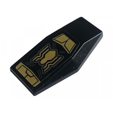 black large figure armor plate small with dark bluish gray lines gold spider and armor plates pattern sticker - set 76195