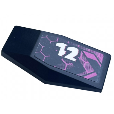 black large figure armor plate small with chevrons dark pink honeycomb and white 12 pattern model right side sticker - set 42164