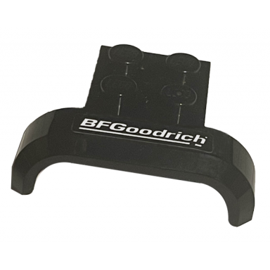 black vehicle mudguard 4 x 3 x 1 with arch curved with white bfgoodrich logo pattern sticker - set 75894