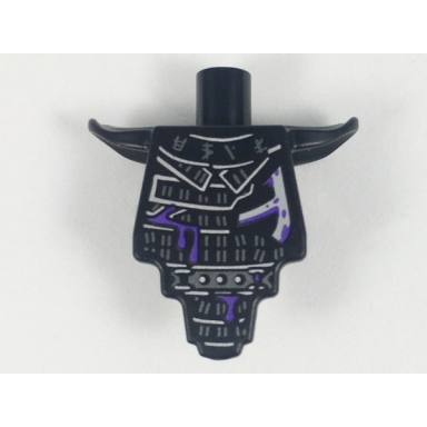 torso modified short with smooth armor breastplate with shoulder pads and silver armor and dark purple splatters pattern