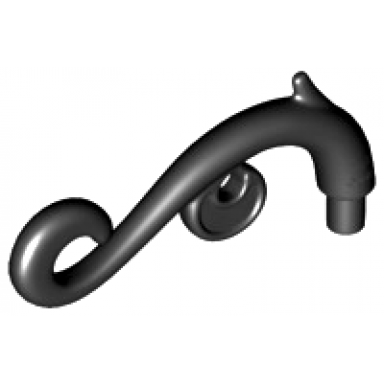 black plant stem curved with bar thorns and swirls
