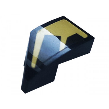 black wedge 2 x 1 x 2 3 right with gold stripes pattern sticker - set 76899