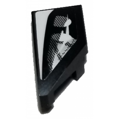 black wedge 2 x 1 x 2 3 left with car headlight pattern sticker - set 75885