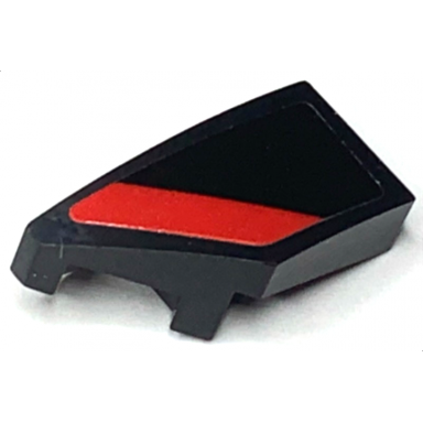 black wedge 2 x 1 x 2 3 left with red stripe on black background pattern sticker - set 30434